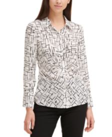 Printed Ruched Blouse