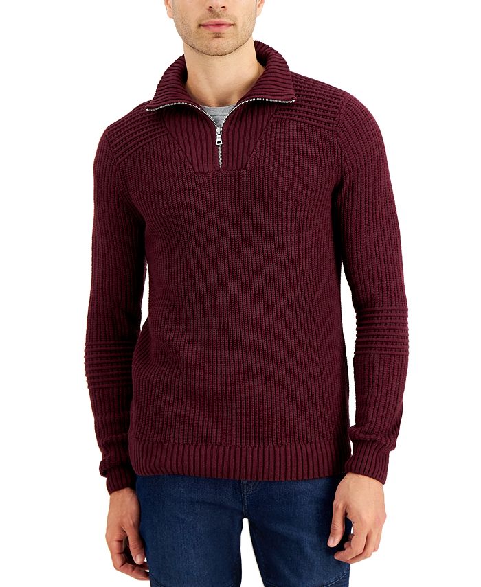 INC International Concepts Men's Matthew Quarter-Zip Sweater, Created ...