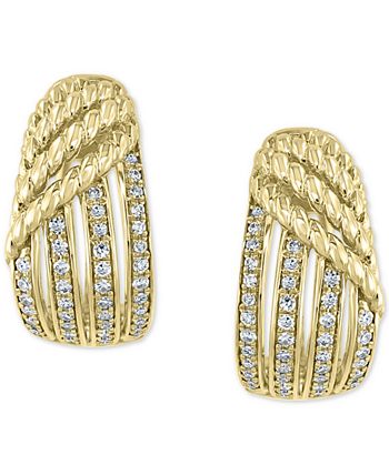 EFFY Collection - Diamond Multirow Hoop Earrings (1/3 ct. t.w.) in 14k Gold