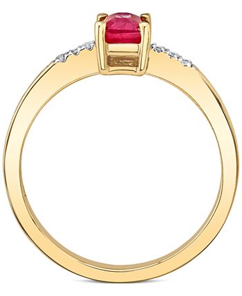 Macy's - Ruby (5/8 ct. t.w.) & Diamond (1/20 ct. t.w.) Ring in 14k Gold
