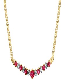 Ruby (1-1/10 ct. t.w.) & Diamond (1/5 ct. t.w.) 16" Statement Necklace in 14k Gold
