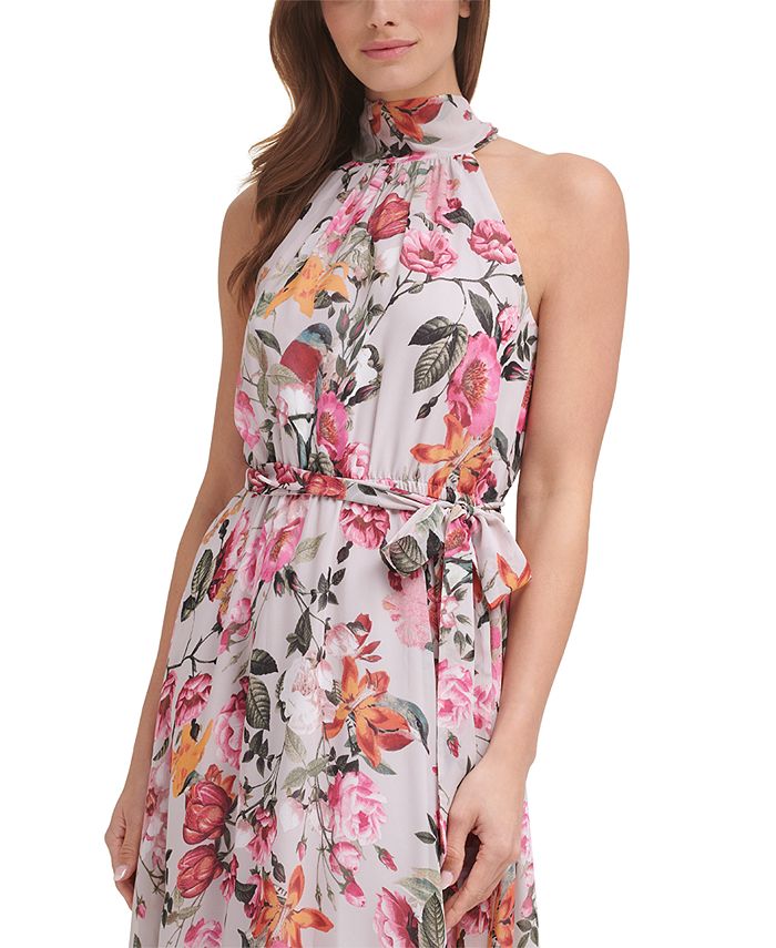 Eliza J FloralPrint HalterNeck Maxi Dress & Reviews