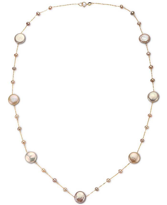 EFFY Collection - Cultured Freshwater Pearl (3-1/2 & 12mm) 24" Statement Necklace in 14k Gold