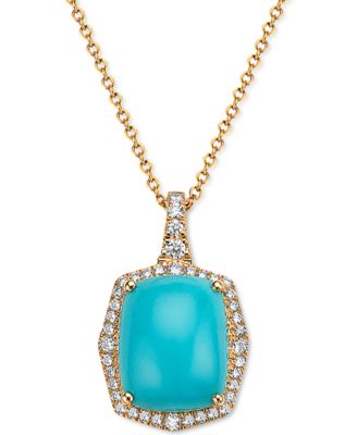 14k turquoise pendant