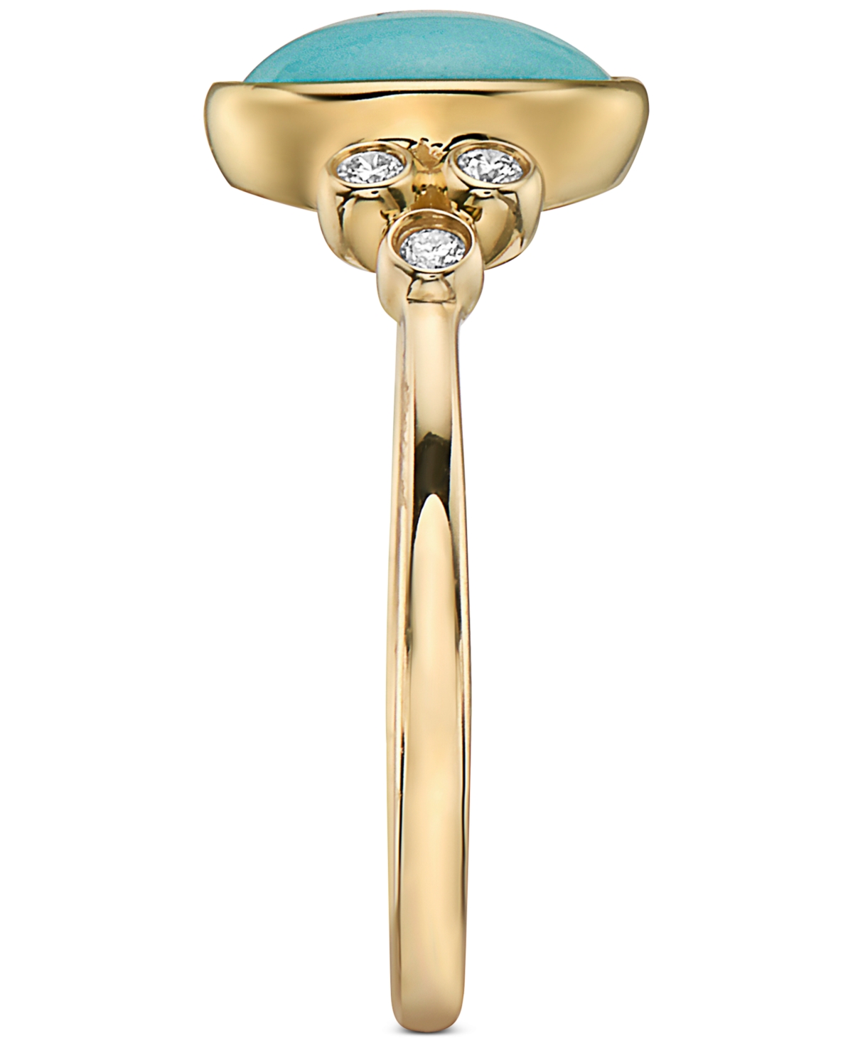 Effy Collection Effy Turquoise & Diamond (1/10 Ct. T.w.) Ring In 14k Gold In 14k Yellow Gold