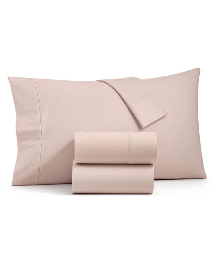 Charter Club Sleep Luxe Solid Cotton Flannel 4 Pc. Sheet Set