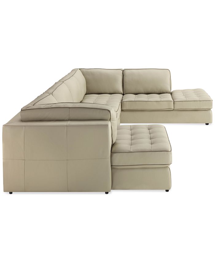 Furniture CLOSEOUT! Nicholden 3Pc. Leather Sectional, Created for Macy