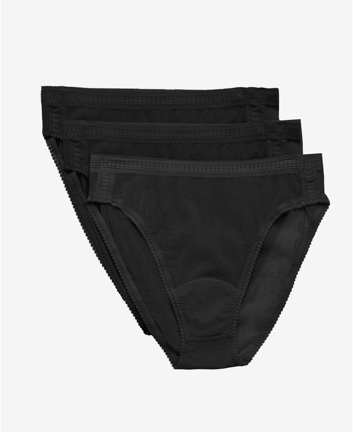 Cabana Cotton Seamless Hi Cut Brief Underwear - Black