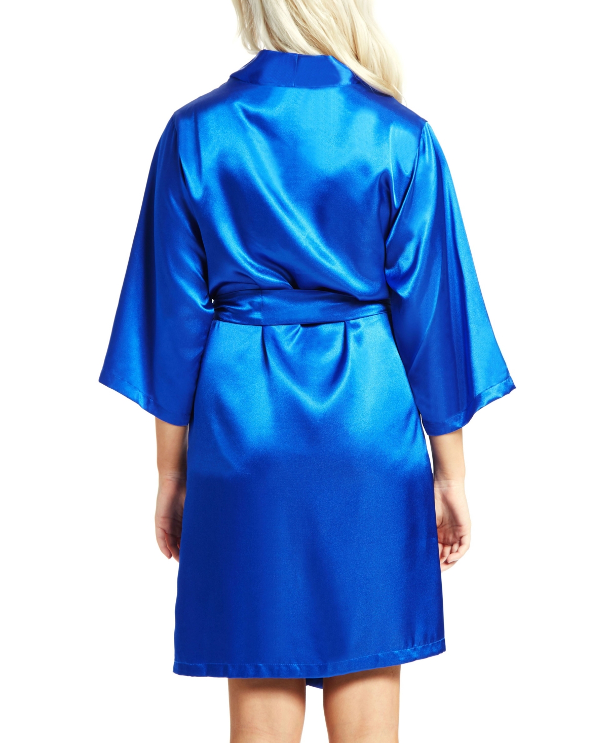 iCollection Women's Marina Lux 3/4 Sleeve Satin Lingerie Robe