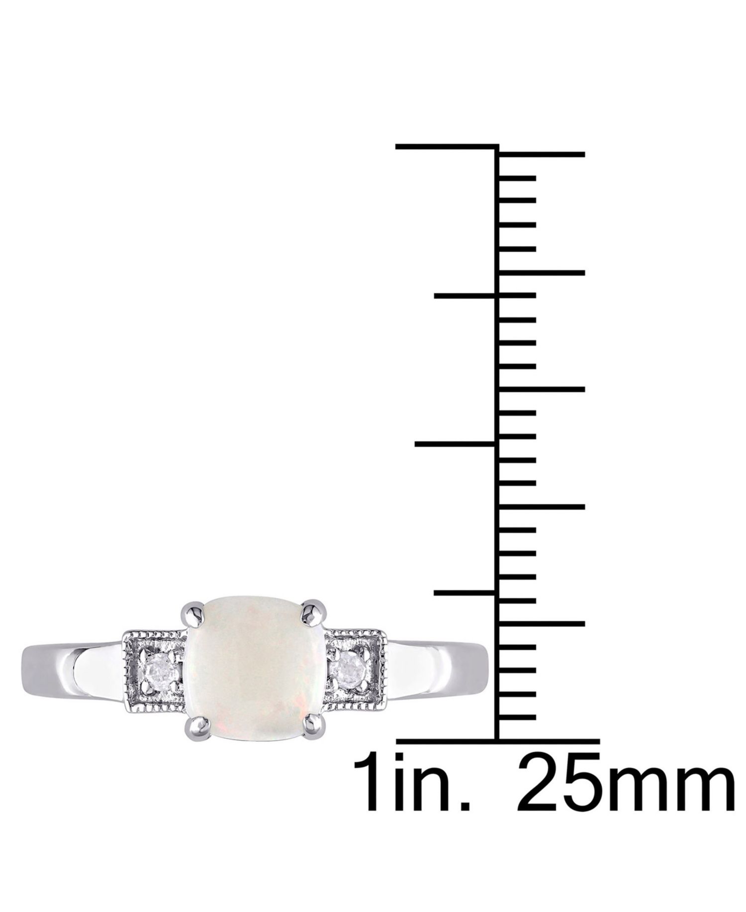 Opal (1/2 ct. t.w.) and Diamond Accent in Sterling Silver