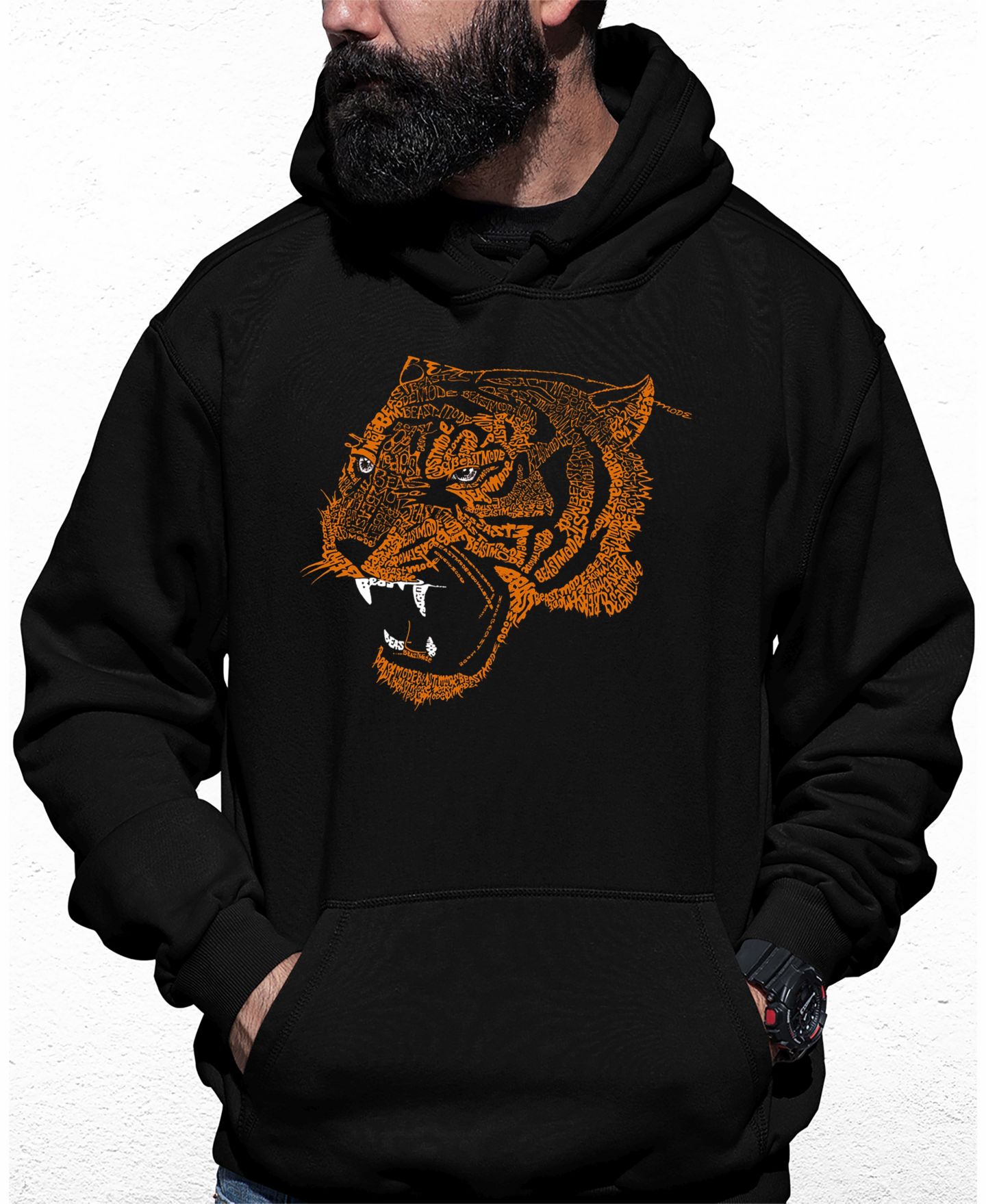 Мужское худи LA Pop Art Beast Mode Word Art Hooded, цвет: Чёрный — фото 1