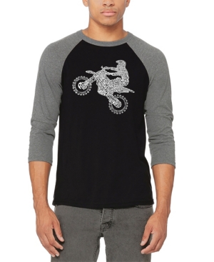 Men's Freestyle Motocross - Fmx Raglan Baseball Word Art T-shirt