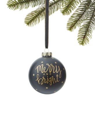 Holiday Lane Holiday Black Tie Merry And Bright Ball Ornament, Created ...