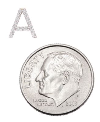 Diamond Initial Single Stud Earring (1/20 ct. t.w.)  in 14k Gold, Created for Macy's