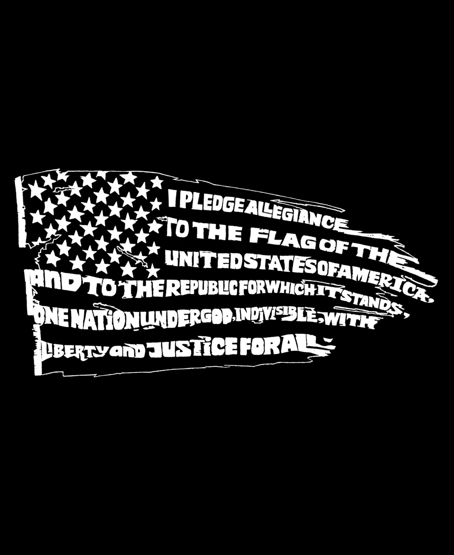 Men's Pledge of Allegiance Flag Word Art Long Sleeve T-shirt