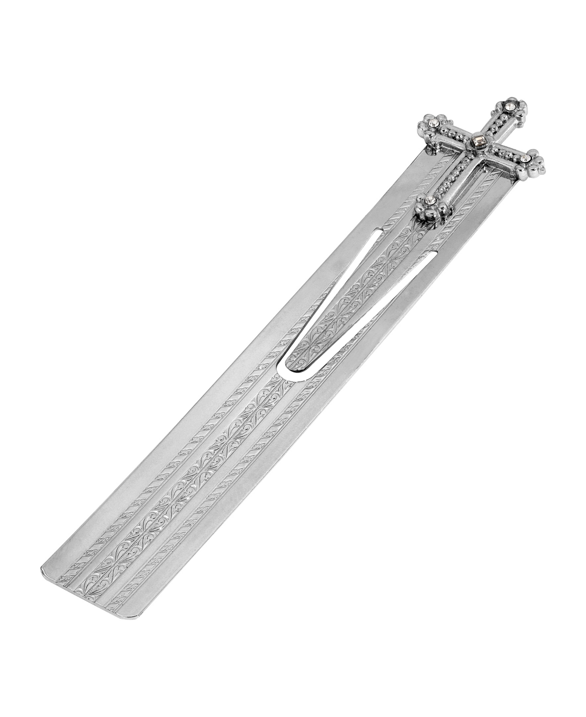 Symbols Of Faith Silver-tone And Crystal Cross Large Bookmark