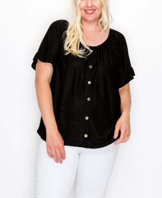 button front peasant top