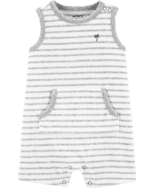 Baby Boys Striped Terry Romper