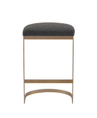 Maison 25"H Modern Backless Metal Counter Stool with Cushioned Seat, Fully Assembled