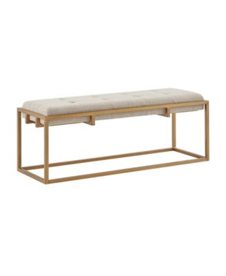Greenwich 45"W Mid-Century Button-tufted Upholstered Metal Base Accent Bench