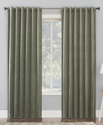 Amherst Velvet Noise Reducing Thermal Extreme 100% Blackout Back Tab Curtain Panel
