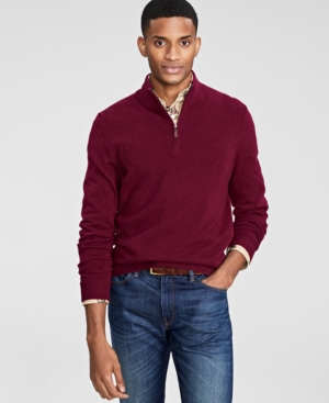 CLUB ROOM MEN'S CASHMERE QUARTER-ZIP SWEATER, CREATED FOR MACY'S