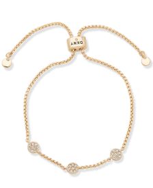 Gold-Tone Pavé Disc Slider Bracelet