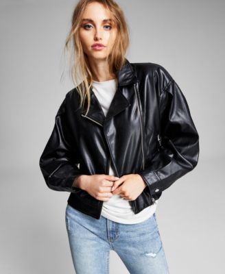And Now This - Faux-Leather Moto Jacket