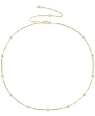 Macy's - Diamond Bezel Necklace (1/10 ct. t.w.), 16" + 4" extender