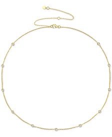 Diamond Bezel Necklace (1/10 ct. t.w.) in Sterling Silver , 14k Gold-Plated Sterling Silver or 14kRose Gold-Plated Sterling Silver 