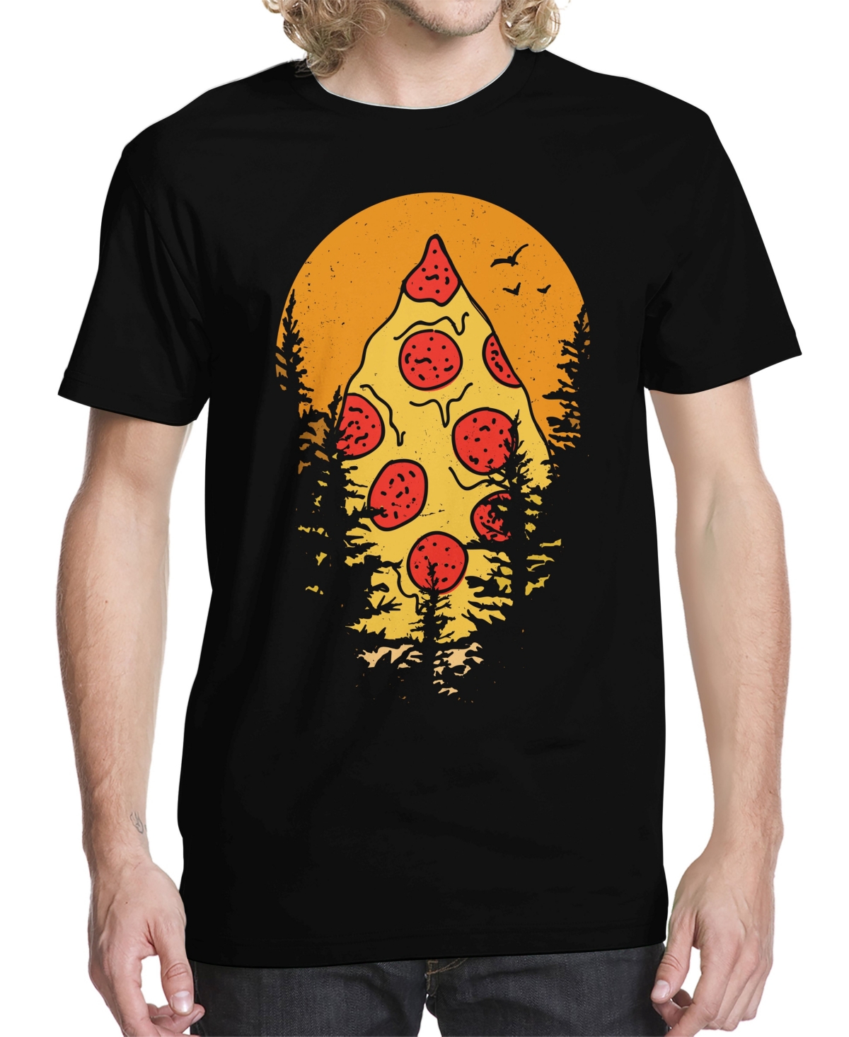Men's Mount Pizza Graphic T-shirt - Black
