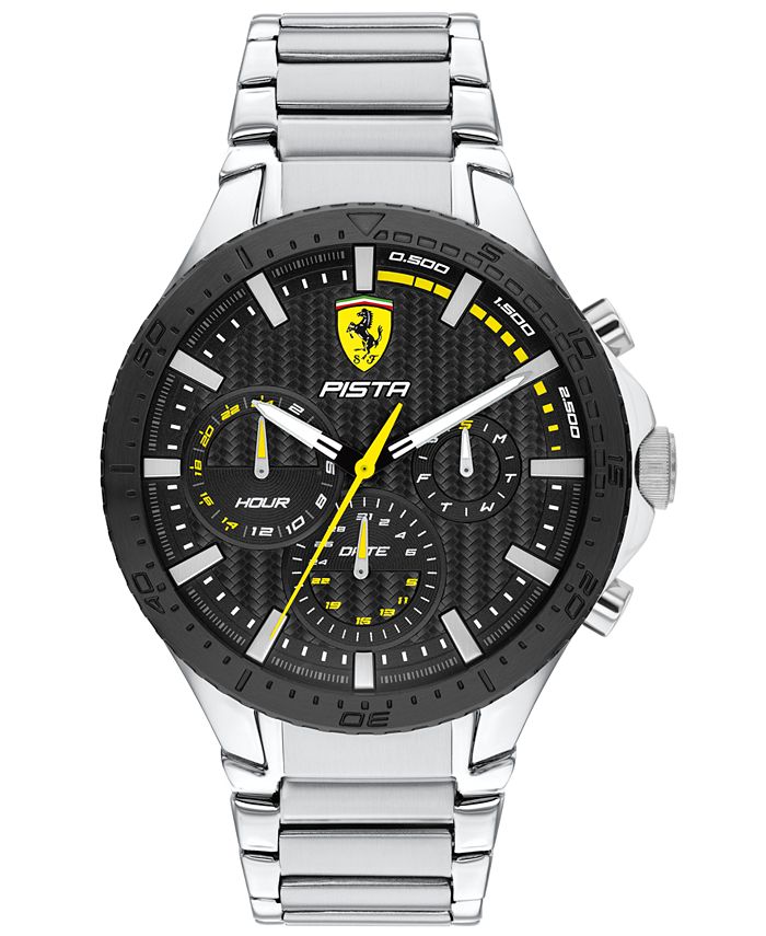 Ferrari Men s Pista Stainless Steel Bracelet Watch 44mm Macy s