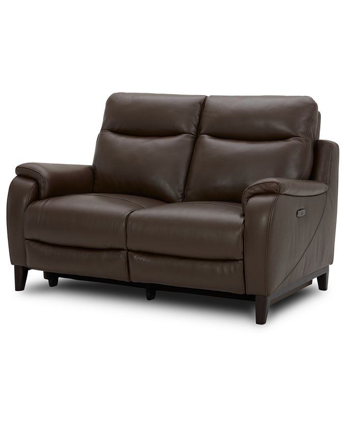 Kolson 60 Leather Power Recliner Loveseat Created For Macy S Brown