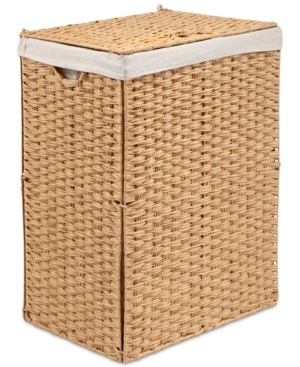 Seville Classics Foldable Rectangular Laundry Hamper with Lid & Canvas Liner