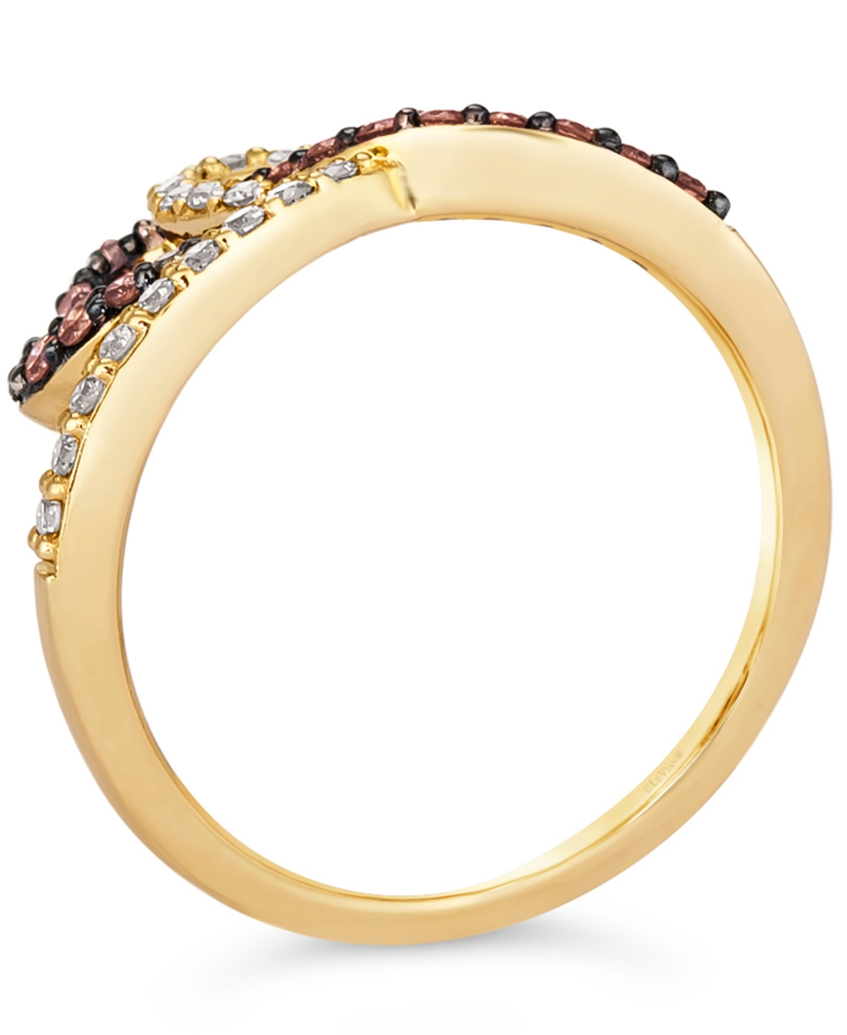 Le Vian Chocolate Diamond (1/4 ct. t.w.) & Nude Diamond (1/4 ct. t.w.) Interlocking Heart Ring in 14k Rose, Yellow or White Gold