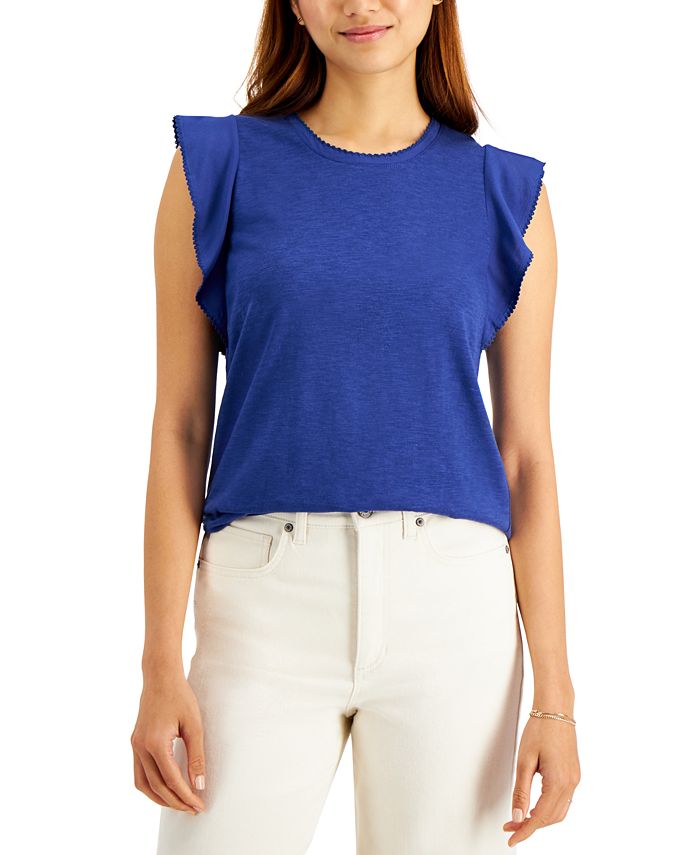 Macys flutter sleeve top deals
