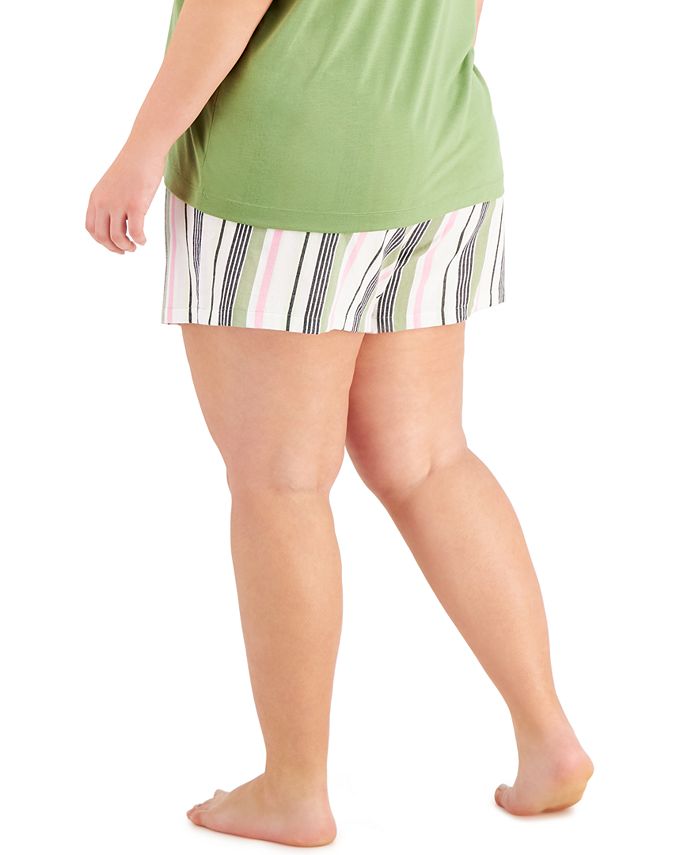 Jenni Plus Size Printed Woven Pajama Shorts, Created for Macy's Macy's