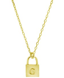 Initial Padlock 18" Pendant Necklace in 18k Gold-Plated Sterling Silver, Created for Macy's