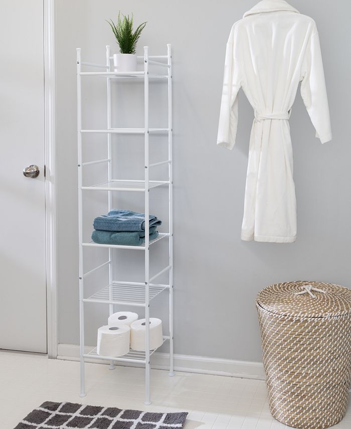 Honey Can Do 6Tier White Bathroom Storage Shelving Unit Macy's