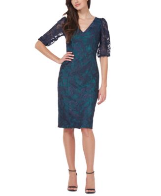 JS Collections Embroidered Sheath Dress - Macy's