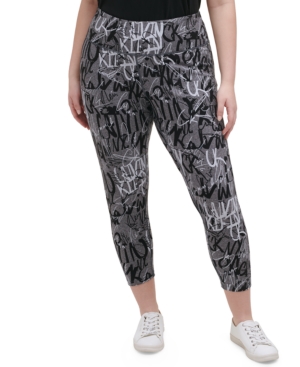 Calvin Klein Plus Size Script Print Leggings