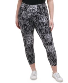 Plus Size Script Print Leggings