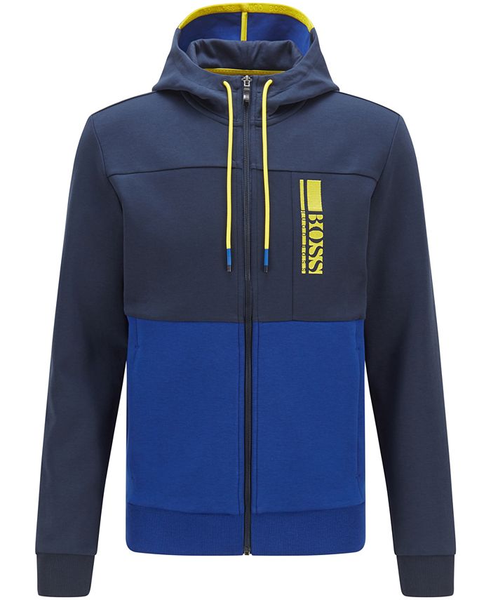 Hugo Boss Men's Interlock Zip Hooded Sweatshirt - Macy's