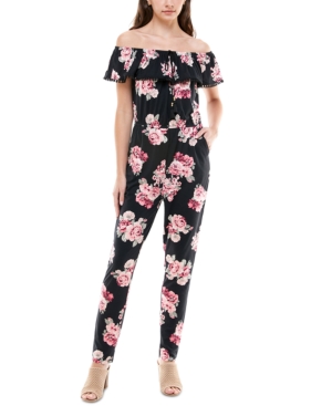 Planet Gold Juniors' Off-The-Shoulder Jumpsuit