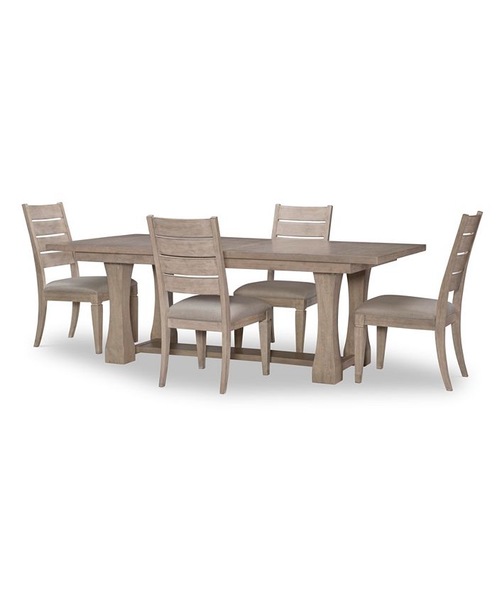 Furniture - Milano 5pc Dining Set (Table & 4 Ladder Back Side Chairs)