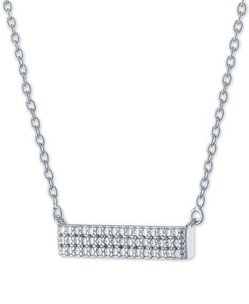 Forever Grown Diamonds - Lab-Created Diamond Cluster Bar Necklace (1/4 ct. t.w.) in Sterling Silver, 16" + 2" extender