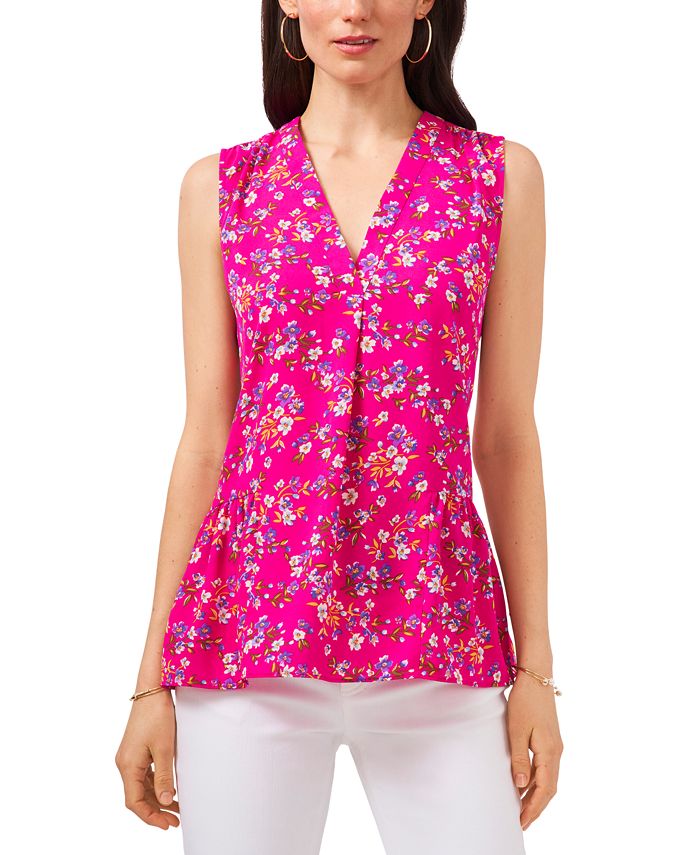 Vince Camuto Floral Print Sleeveless Top Macys 