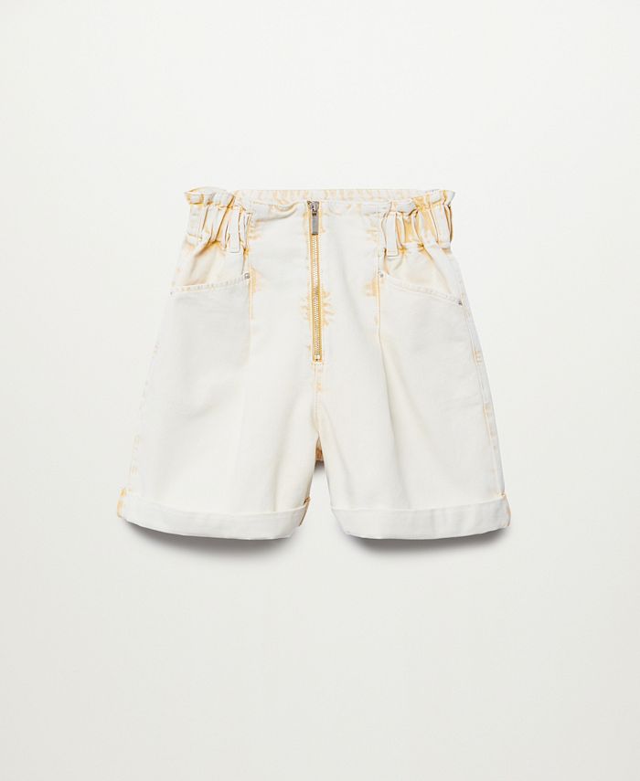 MANGO Paper bag Denim Shorts - Macy's