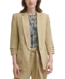 Petite Textured Ruched-Cuff Blazer