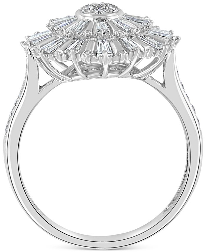 EFFY Collection - Diamond Baguette Starburst Cluster Ring (5/8 ct. t.w.) in 14k White Gold
